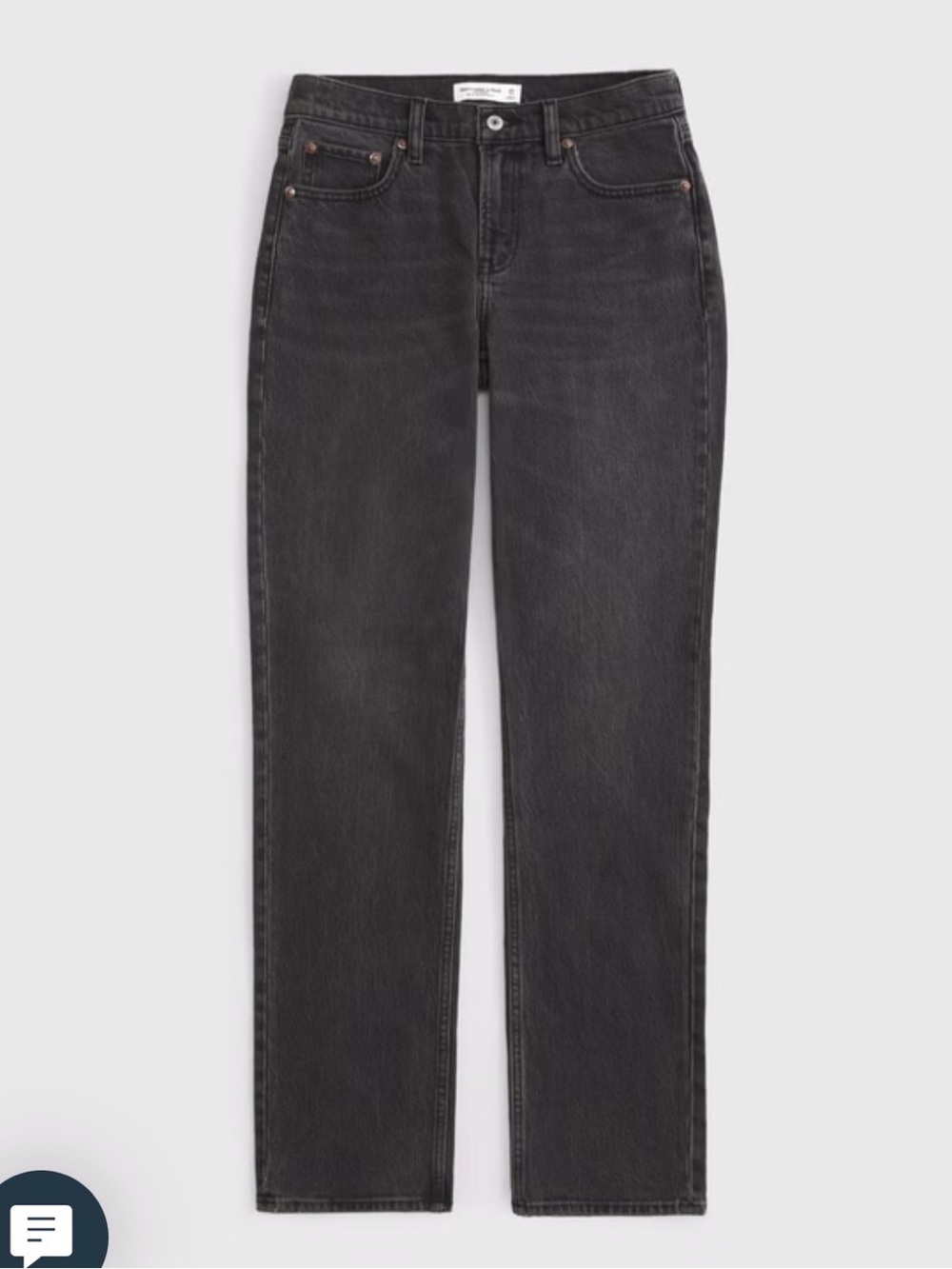 Abercrombie & Fitch Women's Washed Black Straight-Leg Jeans